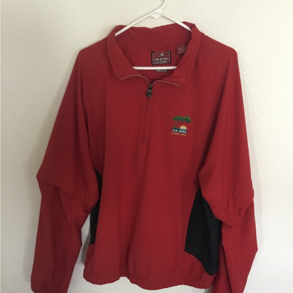 Red Us Open Pullover Jacket Size Large - image 1